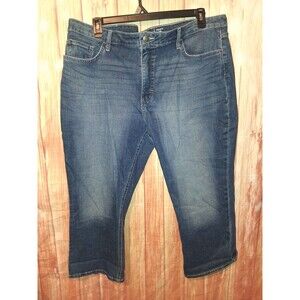 Lee Medium Denim Mid-rise Taper Capri Jeans Sz 22M